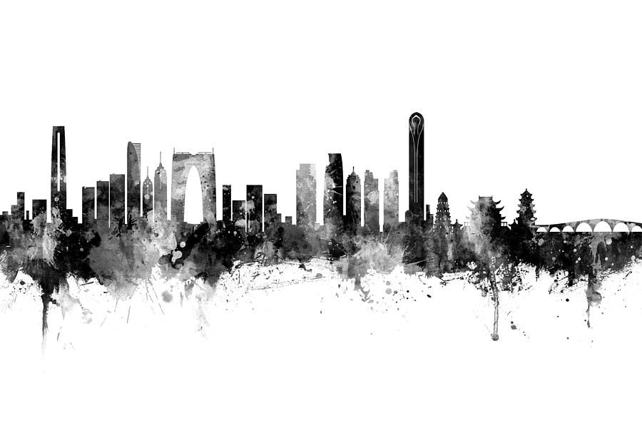Suzhou China Skyline #4 Digital Art by Michael Tompsett