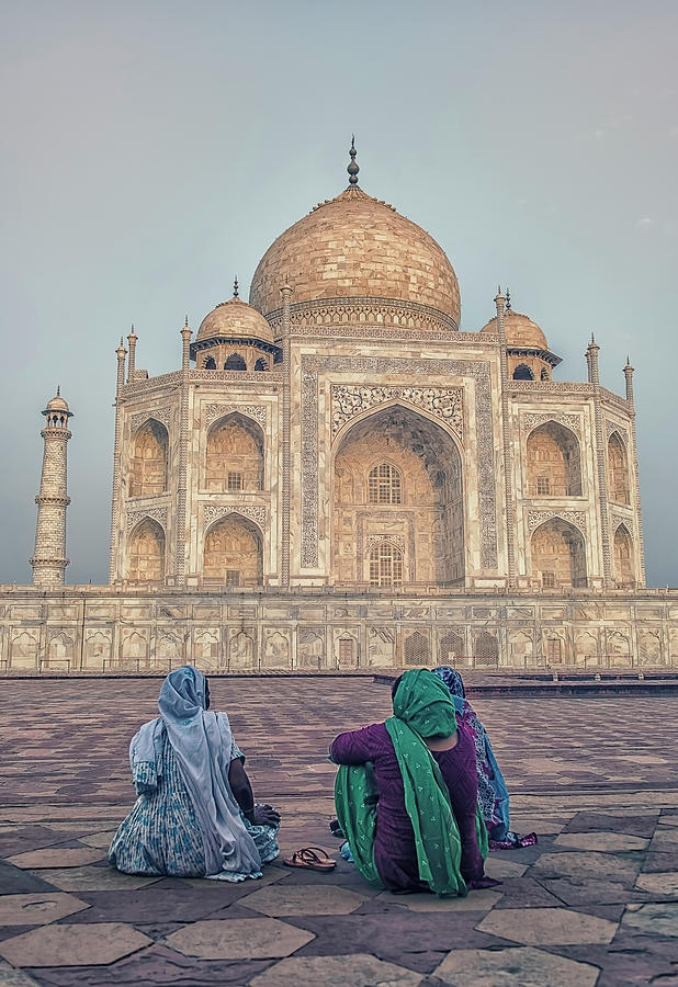 Architecture Photograph - Taj Mahal Ladies by Manjik Pictures