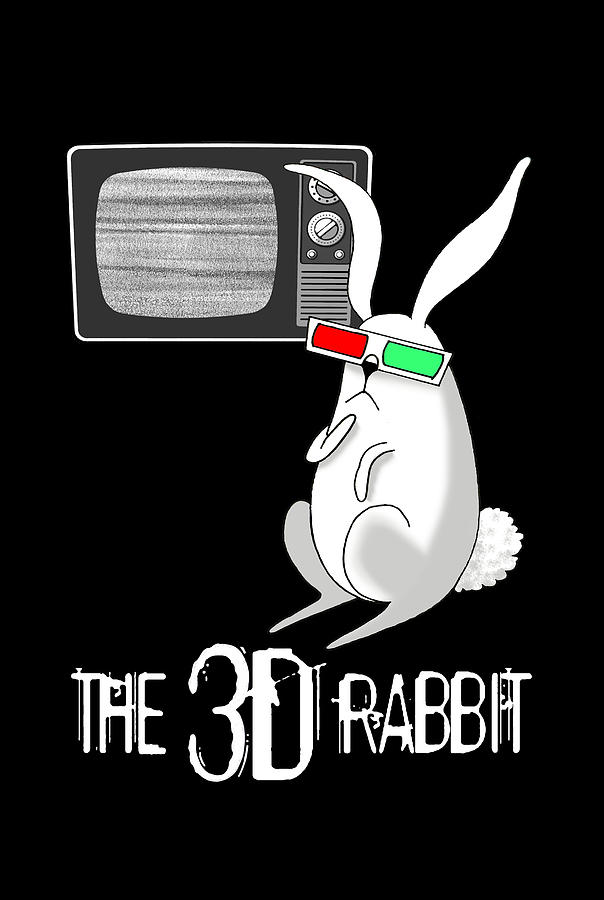 Rabbit Drawing - The 3D Rabbit #4 by Andrew Hitchen