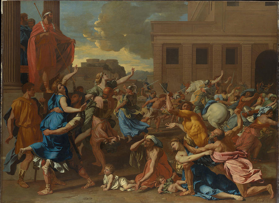 Nicolas Poussin Painting - The Abduction of the Sabine Women  #4 by Nicolas Poussin