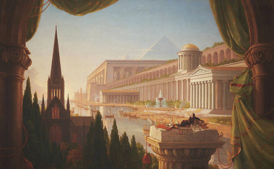 Thomas Cole Painting - The Architects Dream by Thomas Cole by Mango Art