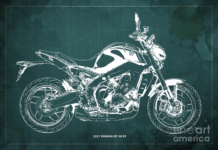 The art of 2021 Yamaha MT-09 SP,Original Artwork,Drawspots,Gifts for ...