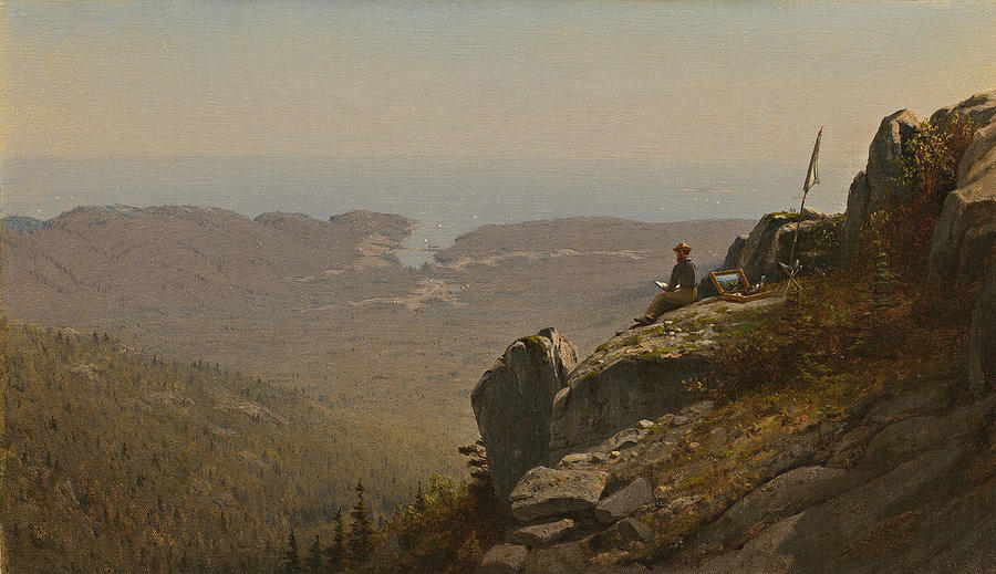 Sanford Robinson Gifford Painting - The Artist Sketching at Mount Desert  Maine  #4 by Sanford Robinson Gifford