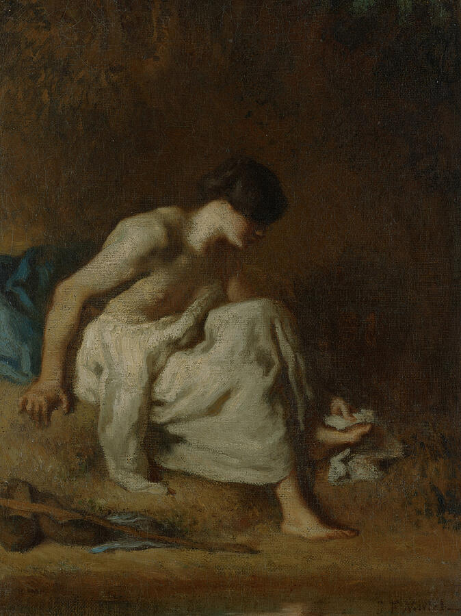 The Bather, from 1846-1848 Painting by Jean-Francois Millet