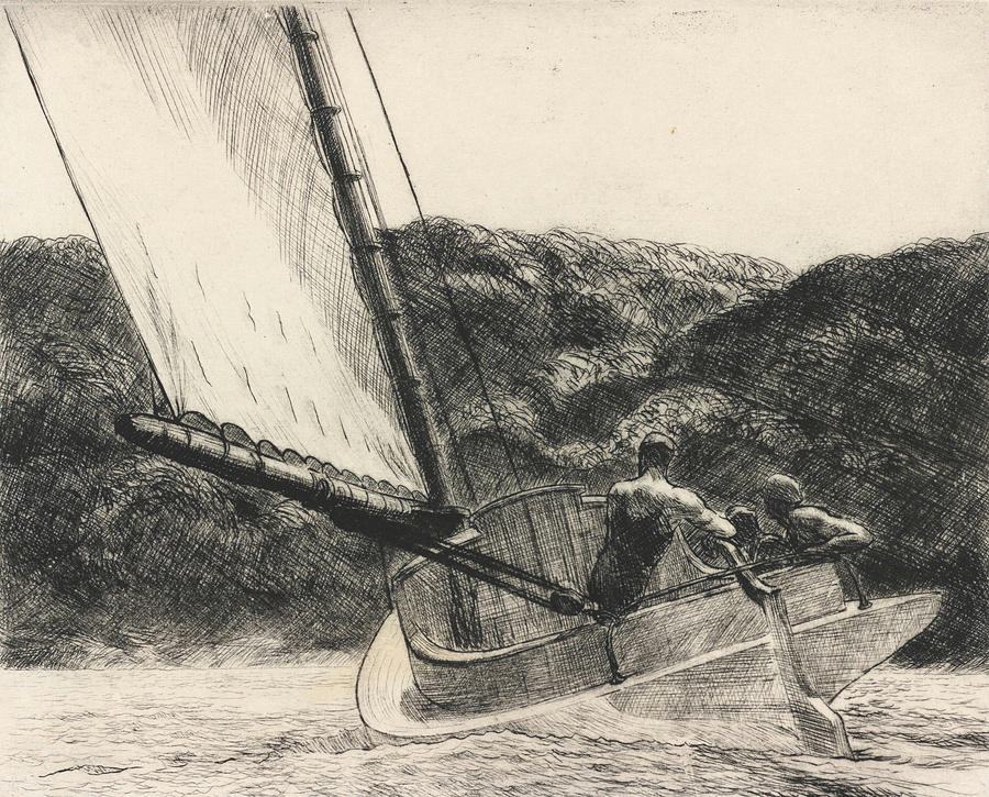 The Cat Boat Drawing by Edward Hopper - Fine Art America