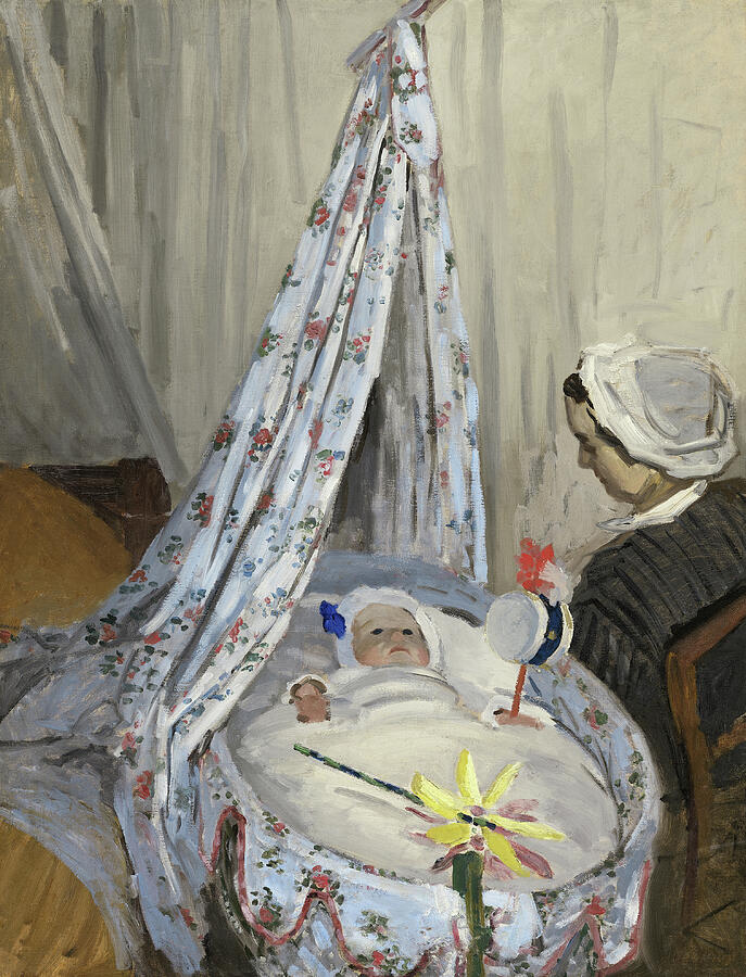 The Cradle - Camille with the Artists Son Jean, from 1867 Painting by Claude Monet