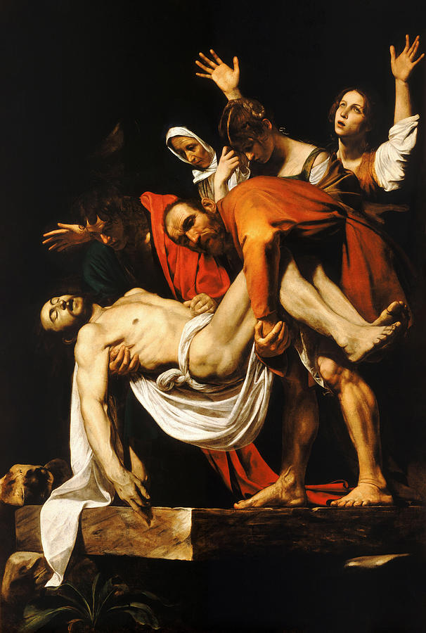 Up Movie Painting - The Entombment of Christ by Caravaggio by Mango Art