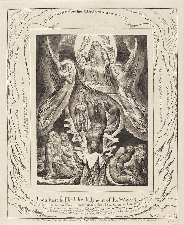 The Fall of Satan Drawing by William Blake - Pixels