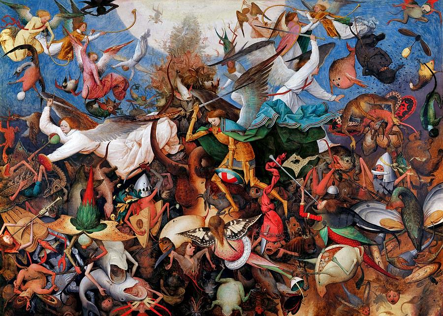 Animal Painting - The Fall of the Rebel Angels #4 by Pieter Bruegel the Elder