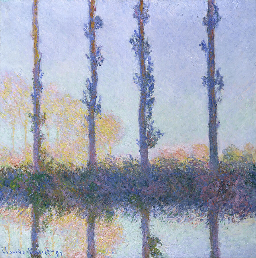 The Four Trees, from 1891 Painting by Claude Monet