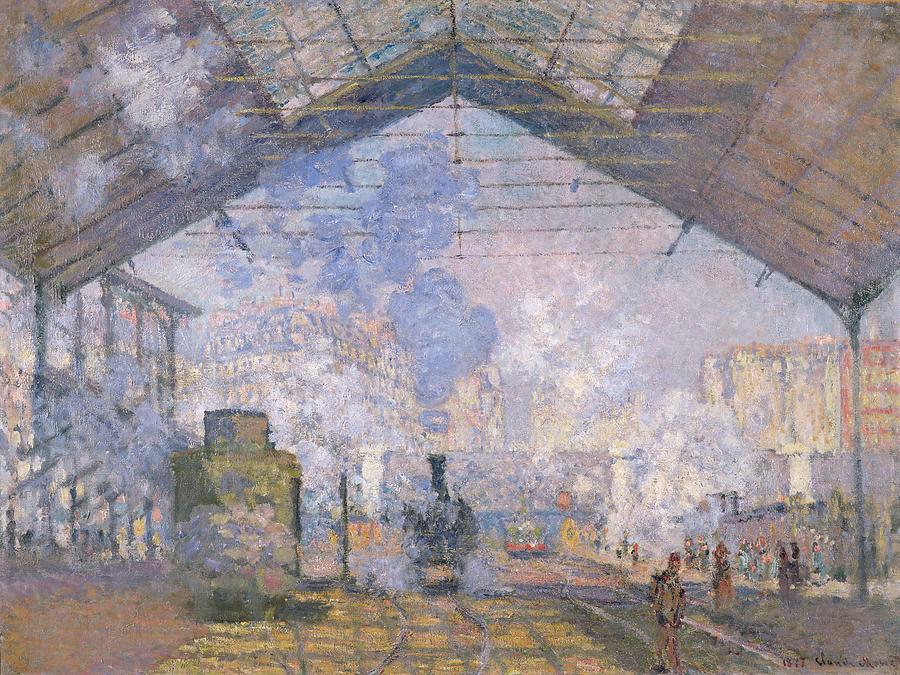 Claude Monet Painting - The Gare St  Lazare  #4 by Claude Monet