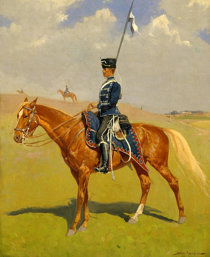 Frederic Remington Painting - The Hussar #6 by Frederic Remington