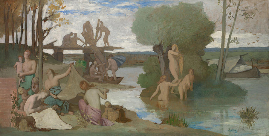 Pierre Puvis De Chavannes Painting - The River  #4 by Pierre Puvis de Chavannes