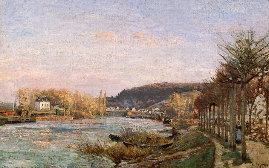 The Seine at Bougival #5 Painting by Camille Pissarro