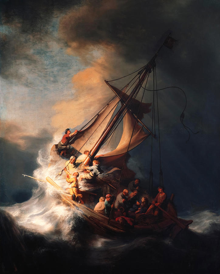 Rembrandt Painting - The Storm on the Sea of Galilee by Rembrandt  by Mango Art