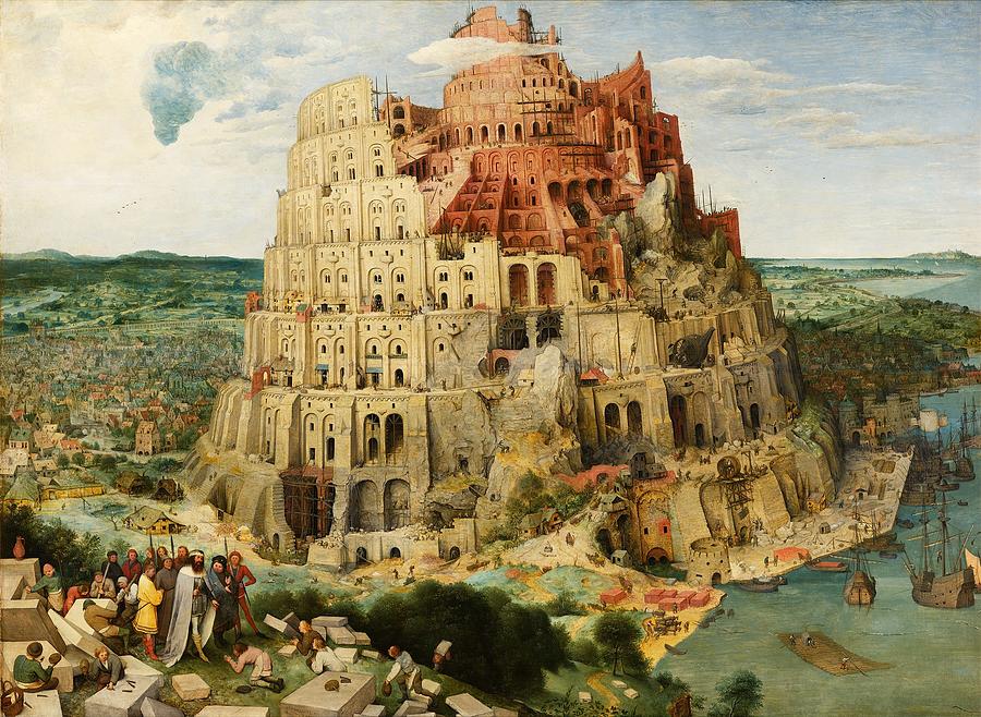 Vintage Painting - The Tower of Babel #4 by Pieter Bruegel the Elder