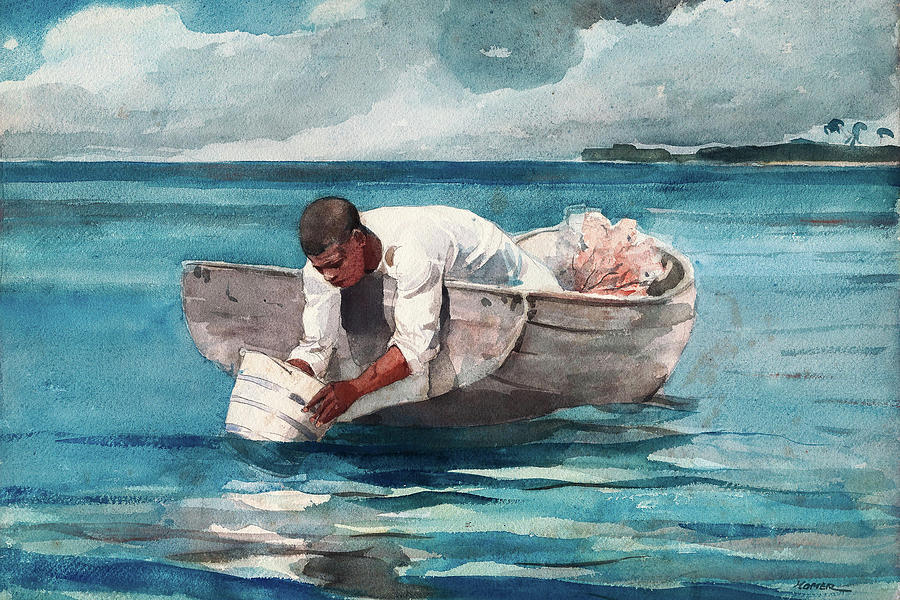 Boat Painting - The Water Fan #4 by Winslow Homer
