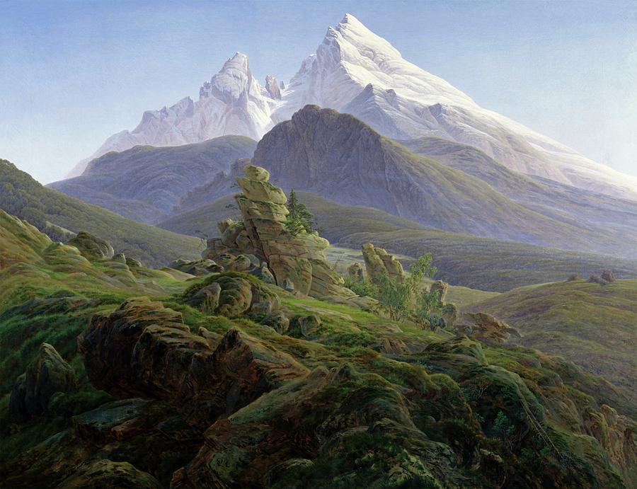 Mountain Painting - The Watzmann #4 by Caspar David Friedrich