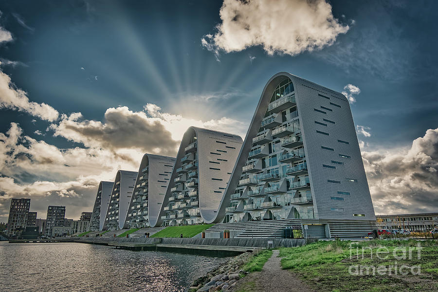 The Wave Boelgen Iconic Modern Apartments In Vejle, Denmark Photograph