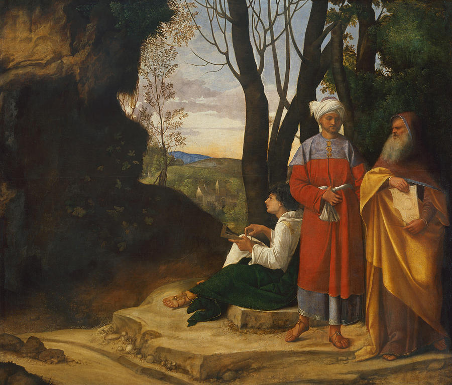 Giorgione Painting - Three Philosophers  #4 by Giorgione