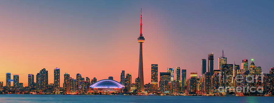 Toronto Skyline after sunset  #4 Photograph by Henk Meijer Photography
