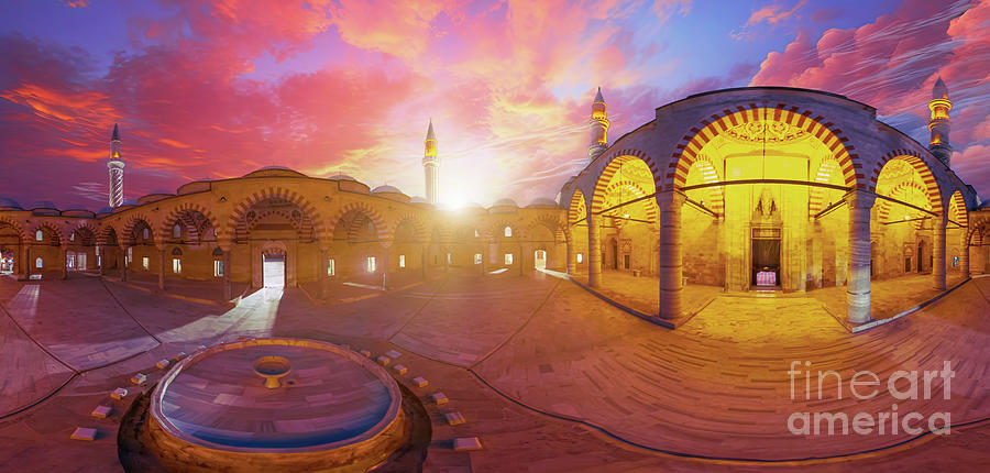 UC Serefeli Mosque of Edirne in Turkey #4 Digital Art by Benny Marty