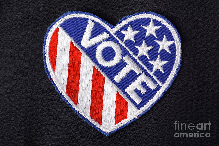 USA Vote Badge on suit pocket. #4 Photograph by Milleflore Images