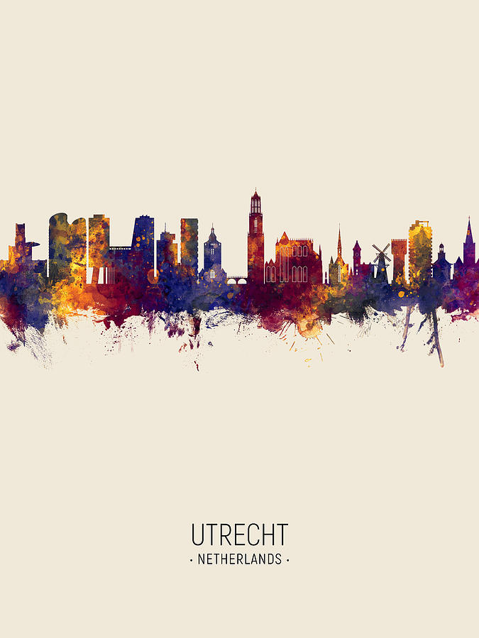 Utrecht The Netherlands Skyline #4 Digital Art by Michael Tompsett