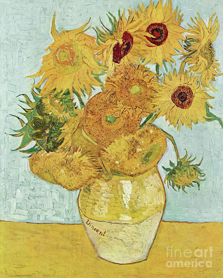 Vincent Van Gogh Digital Art - Vase With Twelve Sunflowers #4 by Vincent van Gogh
