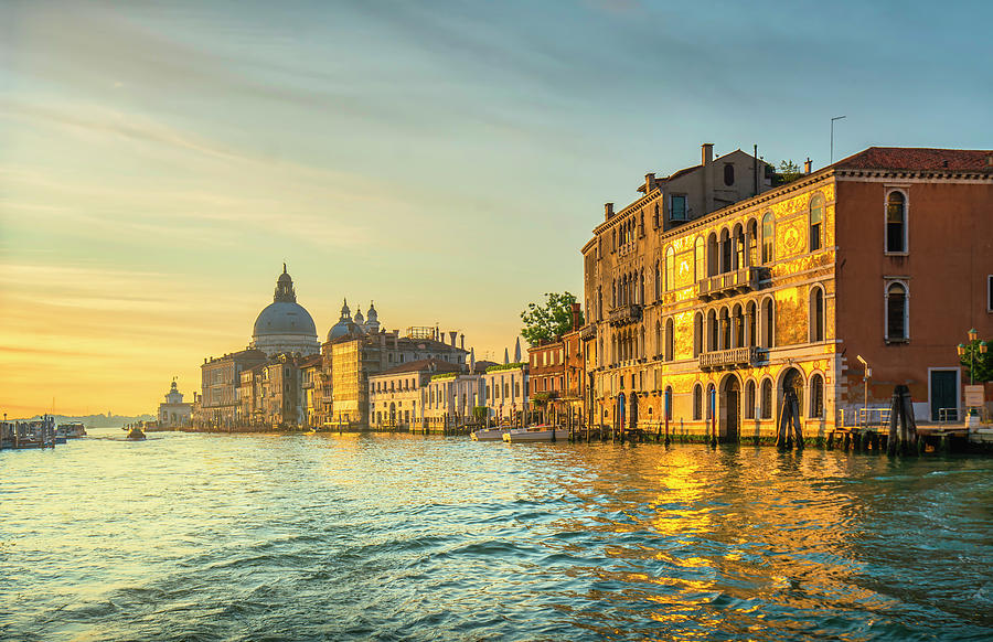 Venice grand canal, Santa Maria della Salute church landmark at  #4 Photograph by Stefano Orazzini