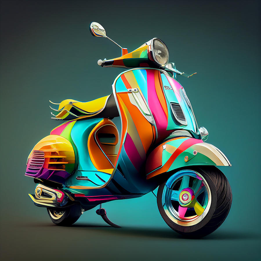 Vespa Scooter Art Mixed Media by Stephen Smith Galleries - Fine Art America