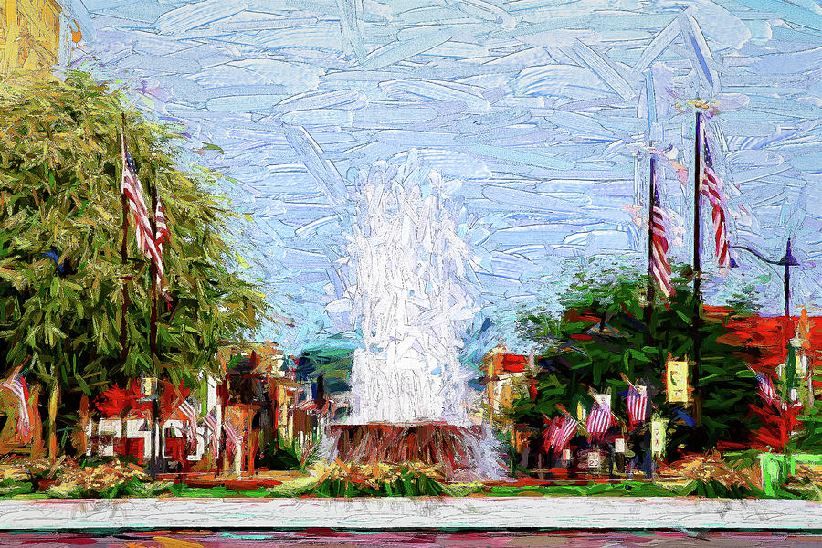 Veterans Memorial Fountain Belleville Illinois #4 Photograph by John Freidenberg