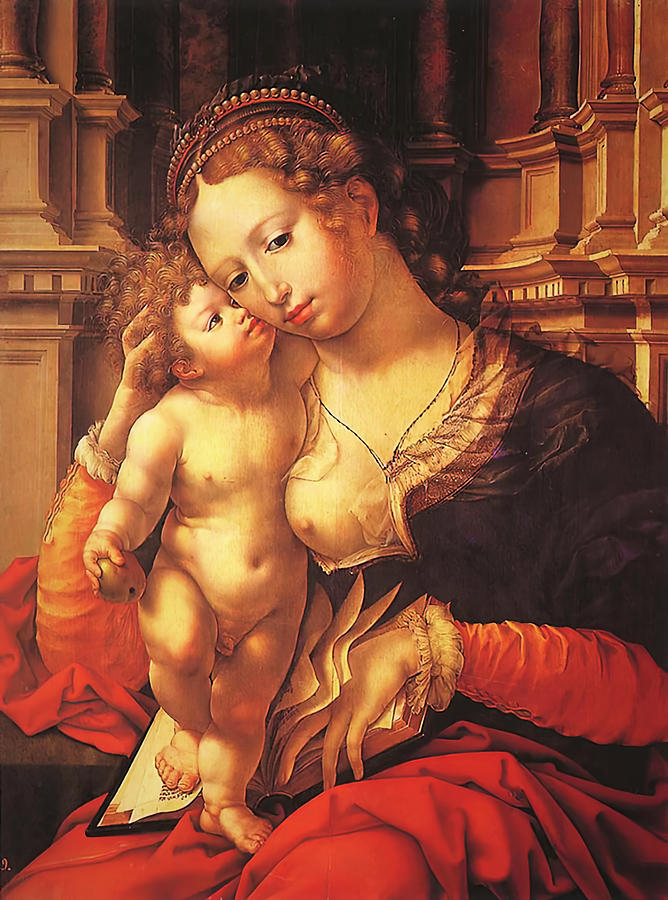 Virgin  and Child #4 Painting by Jan Gossaert