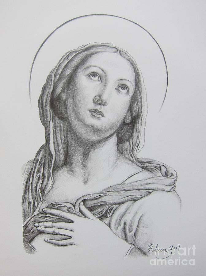 Big Image - Drawing Mary Mother Of Jesus, HD Png Download , Transparent Png  Image - PNGitem