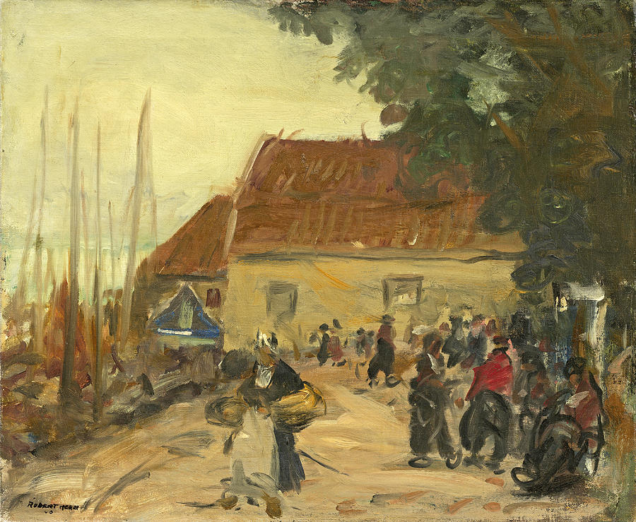 Volendam Street Scene #5 Painting by Robert Henri