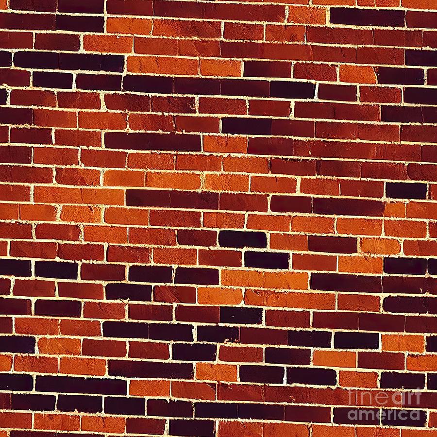 Wall of bricks texture TILE #4 Digital Art by Benny Marty