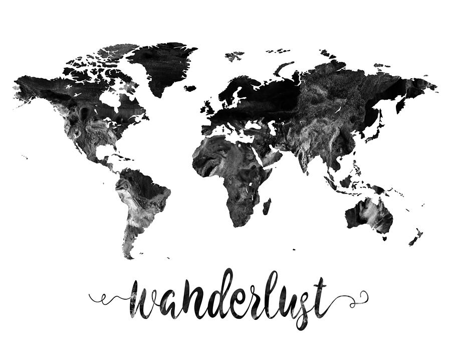 Wanderlust Painting - Wanderlust World Map Art by Zuzi s Wanderlust Painting - Wanderlust World Map Art by Zuzi s