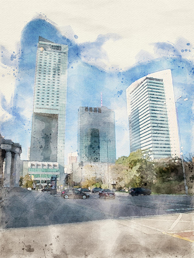 Warsaw Mixed Media - Warsaw Towers #4 by Smart Aviation