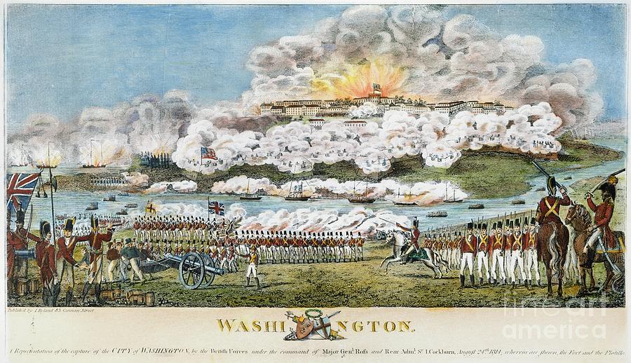 1814 Drawing - Washington Burning, 1814 #4 by Granger