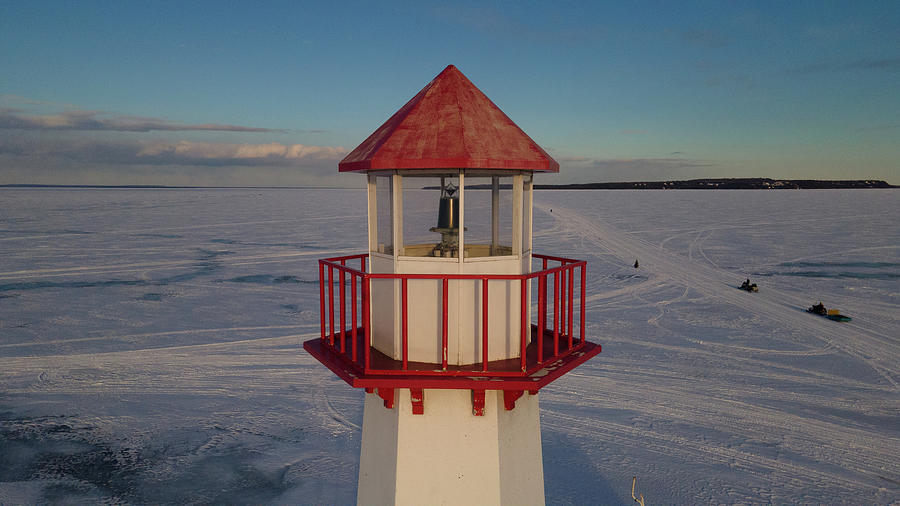 Wawatam Lighthouse In St. Ignace, Michigan In The Winter Photograph