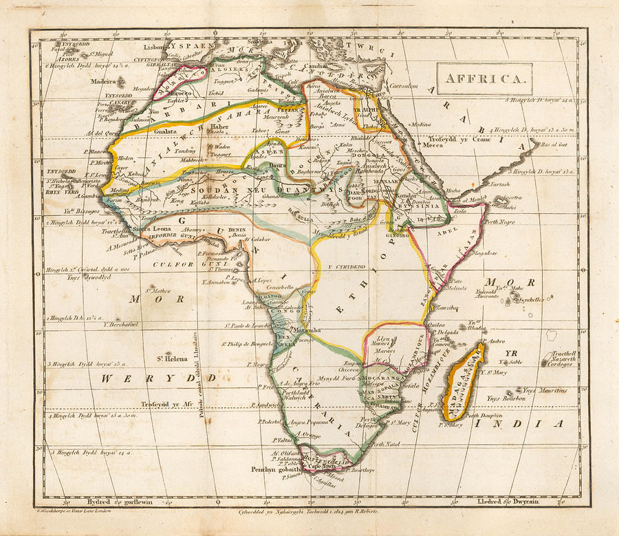 Welsh Language Set of World and Continents Darluniad y Ddaear with ...