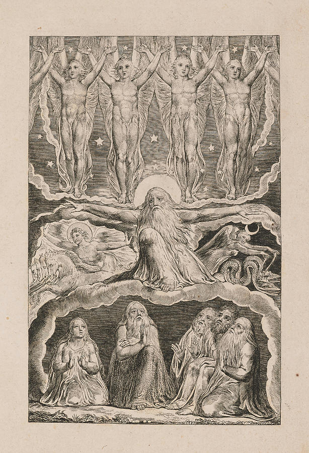 When the Morning Stars Sang Together #4 Drawing by William Blake - Fine ...