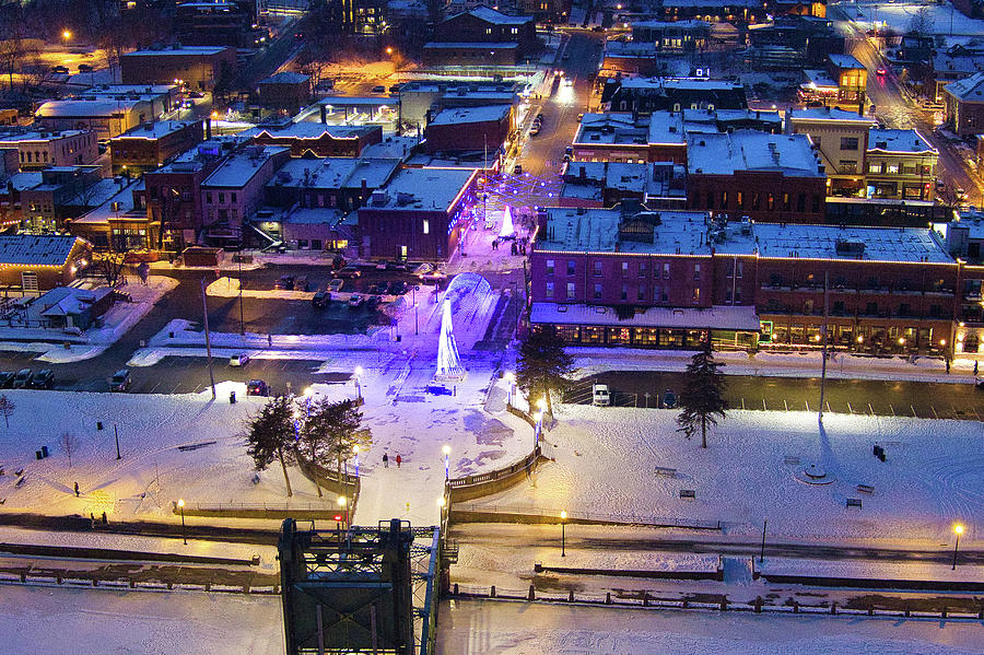 Wintertime in Stillwater Minnesota Downtown Lights #4 Photograph by Greg Schulz Pictures Over Stillwater
