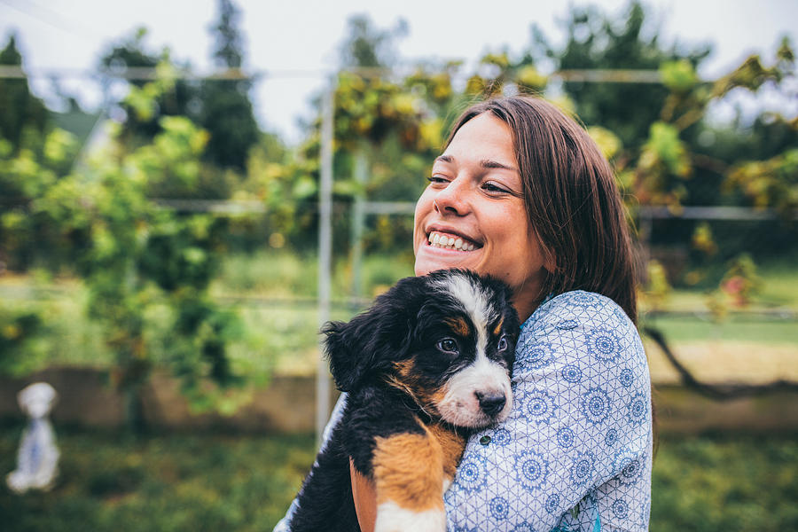 Woman with puppies #4 Photograph by Viktor Cvetkovic