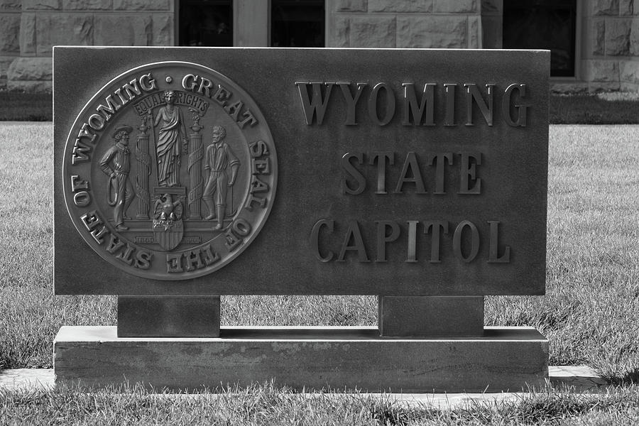 Wyoming state capitol building in Cheyenne Wyoming in black and white #4 Photograph by Eldon McGraw