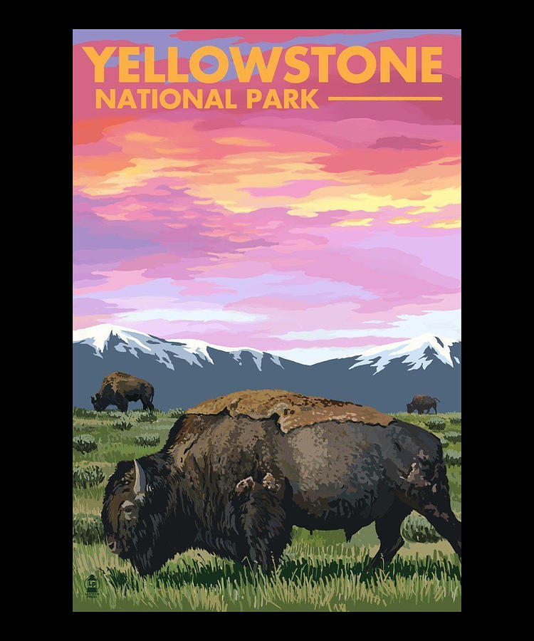 Yellowstone USA National Park Digital Art by The Pristine Artist