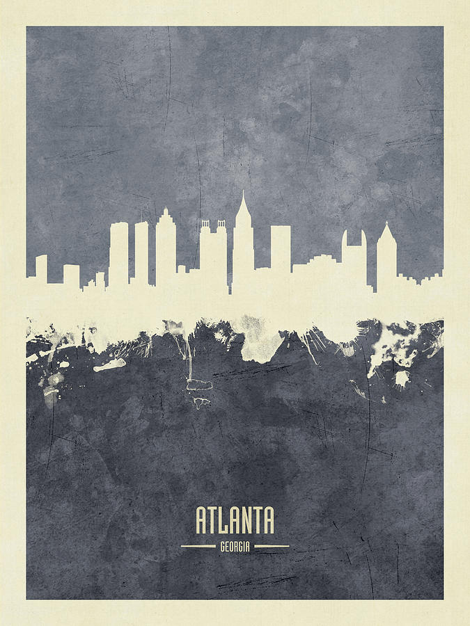 Atlanta Georgia Skyline #40 Digital Art by Michael Tompsett