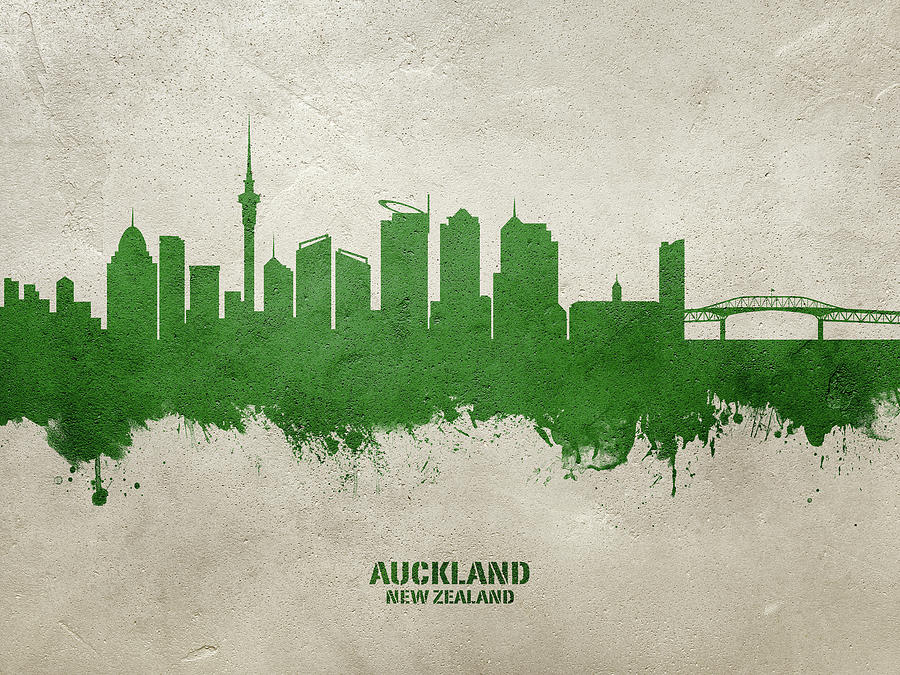 Skyline Digital Art - Auckland New Zealand Skyline #40 by Michael Tompsett