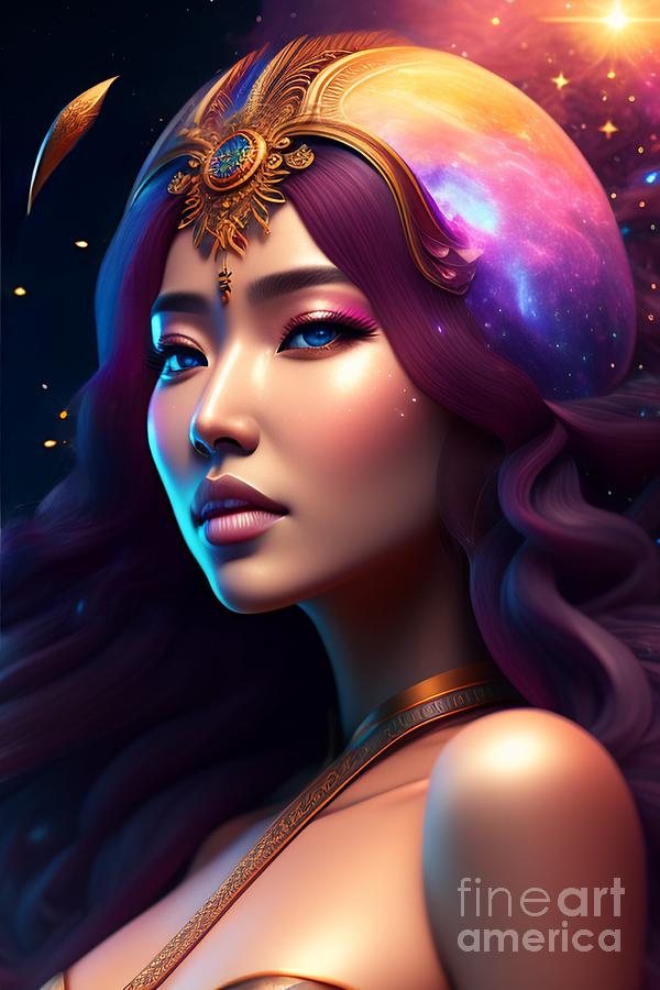 Beautiful cosmic sorceress nebulas galactic Digital Art by Boon Mee ...