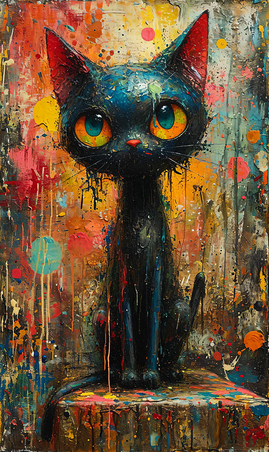 Cute Cat #40 Digital Art by SampadArt Gallery - Fine Art America